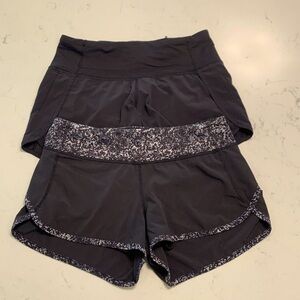 Set of Lululemon size 4 running shorts- 3” inseam